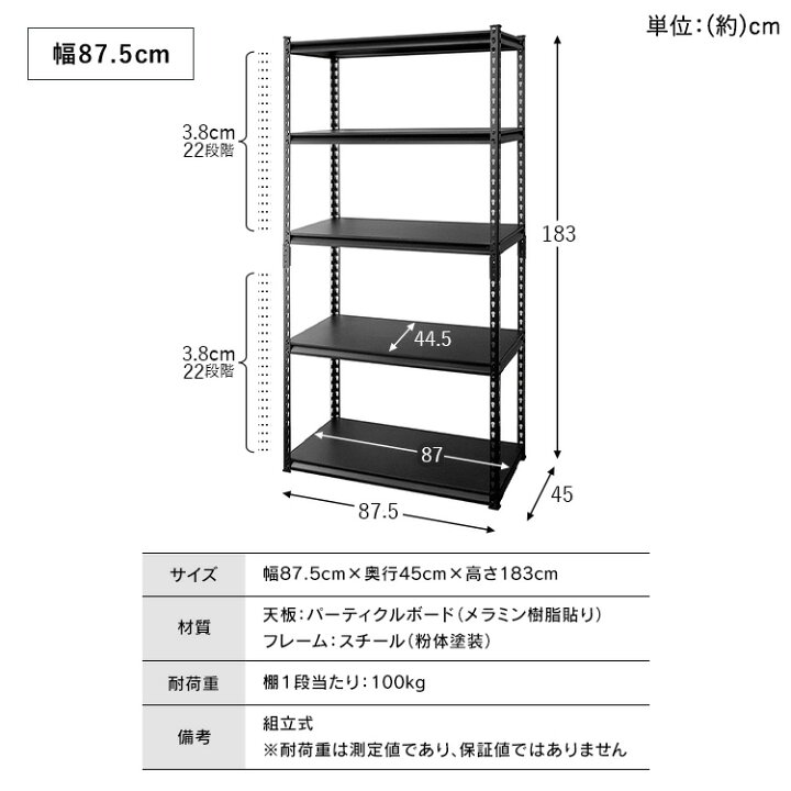 楽天市場】[ｴﾝﾄﾘｰでﾎﾟｲﾝﾄ最大10倍/ｽﾀﾝﾌﾟﾗﾘｰ]スチールラック 5段 幅90cm 