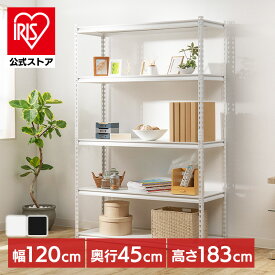 スチールラック 5段 幅120cm 収納棚 可動棚 STR-1200 メタルラック 送料無料 オフィス 部屋 インテリア デスクサイド ブラック ホワイト