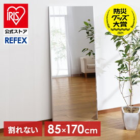 鏡 壁掛け 全身 全身鏡 ミラー 姿見 立てかけ リフェクス 割れない軽量ミラー 割れない 85×170cm シルバー NRM-7S (代引不可)(TD)