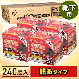 ＼10%ポイントバック〜18日9:59迄／カイロ 貼る アイリスオーヤマ 使い捨てカイロ ソックス まとめ買い くつ用 15足入り×16箱 送料無料 貼る 靴下用 使い捨て 使い捨て 備蓄 防寒 寒さ対策 冬 通勤通学 アウトドア【iris_dl03】