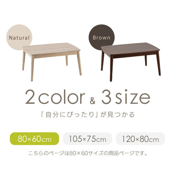 楽天市場】[ｴﾝﾄﾘｰでﾎﾟｲﾝﾄ最大10倍/ｽﾀﾝﾌﾟﾗﾘｰ]丸脚デザインこたつ 80×60 
