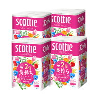 ＼40%ポイントバック☆彡〜17日9:59迄／トイレットペーパー ダブル 2倍巻き 送料無料 4個セット スコッテ…