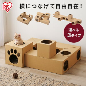 ねこねこトンネル P-NT 全3種 キャットトンネル 猫 ねこ ネコ トンネル 猫用 ペット用 キャットハウス ダンボール 段ボール 遊び場 おもちゃ 要組立 アイリスオーヤマ