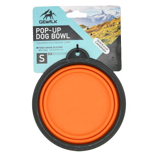 ボウル 犬 折りたたみ LGE400 ポップアップドッグボウル S ボウル 犬 折りたたみ 携帯用 水飲みボウル コンパクト 持ち運び 食器 散歩 お出かけ アウトドア ジウォーク GEWALK イエロー オレンジ