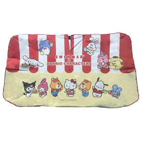 3WAYカーシェード SWIMMER×SANRIO SS0013カーシェード UV CUT 遮光 サンリオ スイマー 折り畳み 傘型カーシェード カーテン コンパクト ハローキティ レッド ホワイト[2609]