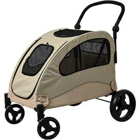 ＼10%ポイントバック☆彡〜7/16 9:59迄／ペットカート 多頭飼い 大型犬 コンフォータブルペットカート 1011112003多頭飼い 中型犬 小型犬 大型犬 折りたたみ ペットキャリー バギー 犬 介護用 おしゃれ カート メッシュ窓 通気性 イヌ グレー ベージュ【iris_dl06】