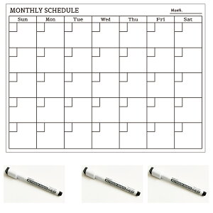 何度も 書いて消せる 手書きの予定管理 ホワイトボード シール A4サイズ 月間 予定表 カレンダー タスク to do list todoリスト やること マンスリー おしゃれ 見やすい 書きやすい 黒ずみになり