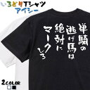 【長袖・ドライ有】競馬系Tシャツ【単騎の逃げ馬は絶対にマークしろ】 おもしろTシャツ ネタTシャツ 文字Tシャツ ギフト プレゼント かわいい メッセージ 名言 団体 ウケ狙い 誕生日 記念日 職場 飲み会 推し活 出し物 発表会 学生 綿