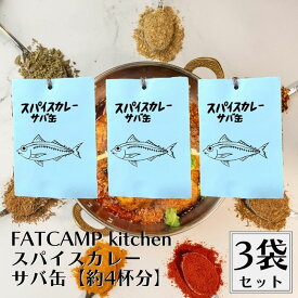 【9日20時から最大300円OFFクーポン】FATCAMP kitchen スパイスカレーサバ缶 約4杯分×3袋セット スパイスカレー スパイスキット キャンプ飯 グルテンフリー カレー カレースパイス アウトドア