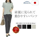 パンツ レディース きれいめ ウエストゴム ストレッチ ストレート 旭化成ロイカ生地 ナイロン90% 日本製 大人 ボトムス 総ゴム プルオン ズボン ナイロン スラックス カルソンパンツ ハイウエスト 股上深め 黒ズボン 黒パンツ 細く 見える 着痩せ 動きやすい 美脚 高見え 春