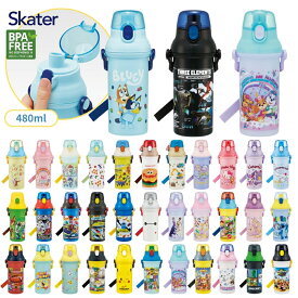 スケーター 食洗機対応直飲みプラワンタッチボトル 水筒 480ml PSB5SAN ボトル マグボトル 食洗機対応 直飲み ダイレクト飲み ショルダー付き 食洗機対応 ワンプッシュ 入園 入学 新学期