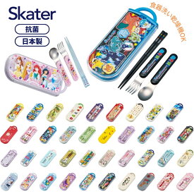 ★店内全品対象エントリーで＋P5倍 スケーター スプーン フォーク 箸 セット TACC2AG メール便対応 子供 ケース 日本製 食洗機対応 カトラリーセット プラスチック 幼児 園児 子供 キッズ 抗菌