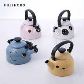 ★店内全品対象エントリーで＋P5倍 富士ホーロー どうぶつやかんシリーズ ケトル やかん 1.6L 1.8L 笛吹ケトル DOY-1.6WK DOY-1.8K ホーロー かわいい ぶた ぞう ねこ ぱんだ キッチン用品