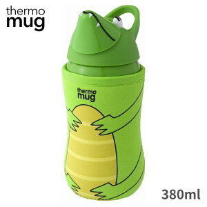 サーモマグ 水筒 子供 キッズ ストロー カバー付き AM18-38 Animal Bottle GREEN ワニ キャラクター thermo mug/