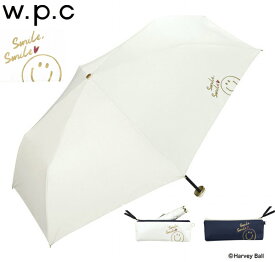 晴雨兼用 折りたたみ 日傘 おしゃれ 遮光 スマイリードローイング 折傘 傘 シンプル uvカット ギフト w.p.c/