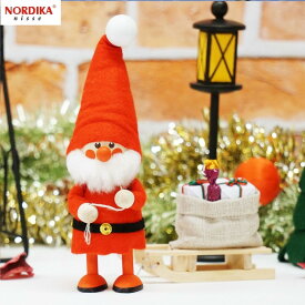 店内全品対象エントリーで＋P5倍★ノルディカニッセ そりを引いたサンタ NRD120060 木製 人形 デンマーク クリスマス プレゼント ギフト 飾り 窓 子供 大人 おもちゃ 北欧 インテリア