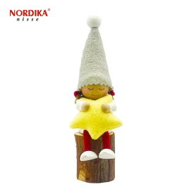 ノルディカニッセ お座りねんね女の子 星 サイレントナイト NRD120725 木製 人形 デンマーク クリスマス プレゼント ギフト 飾り 窓 子供 大人 おもちゃ 北欧 インテリア