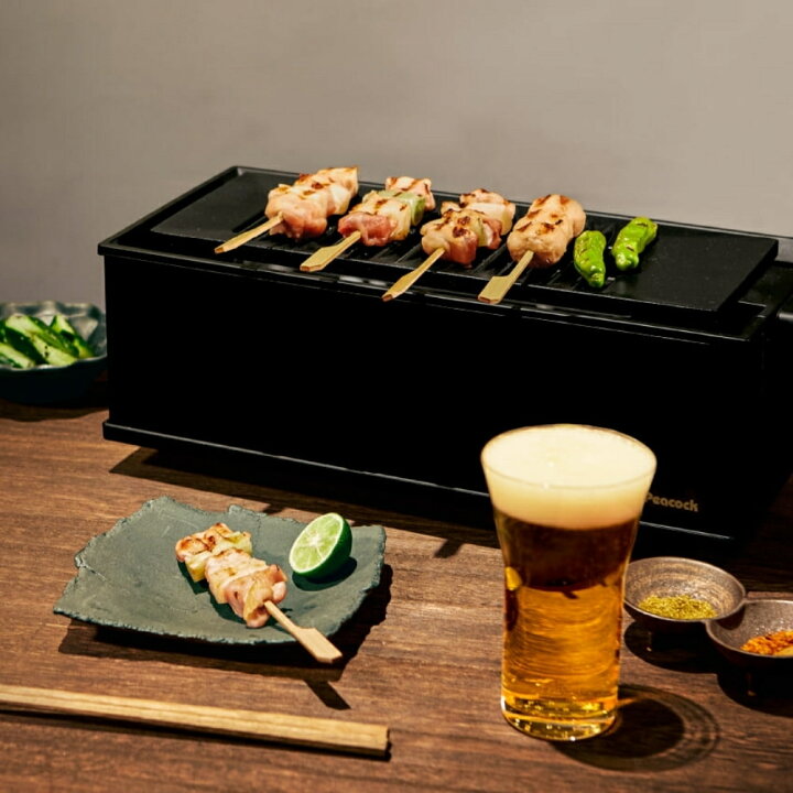 楽天市場】ピーコック 電気炉端焼き器 WLV-50-B ブラック ホット 