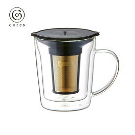コレス コーヒーフィルターマグカップ ダブルウォールグラス ゴールド C412 473630 ダブルウォール おしゃれ コーヒー コーヒードリッパー コーヒーカップ カフェ 温活