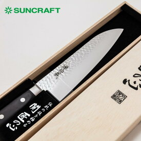 サンクラフト 日本製 源仙蔵 三徳包丁 黒合板 ダマスカス鋼 165mm 包丁 ナイフ よく切れる 割込