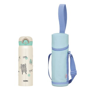 サーモス 水筒 ポーチ 2点セット 500ml JNR-503G APG-502 ワンタッチ 直飲み カバー付き マグ 子供 大人 おしゃれ ステンレス ボトル 保冷 保温 軽量