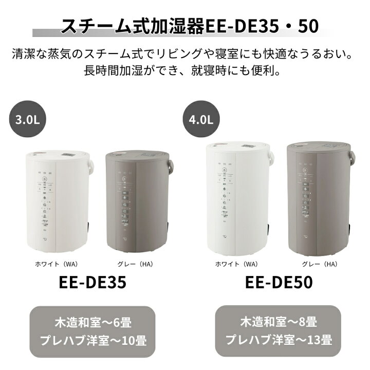 楽天市場】2024新発売 象印 加湿器 EE-DE35 EE-DE50 スチーム式 
