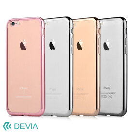 iPhone 8plus 7plus 用 DEVIA 薄型 0.8mm シンプル 透明 クリア メッキ 光沢 アイフォン ソフトケース iPhoneケース カバー