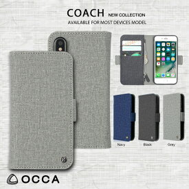 iPhoneX iPhoneXs 手帳型 ケース ジッパーポケット カード 収納 ポケット オフィスカジュアル シンプル /OCCA Coach flip case