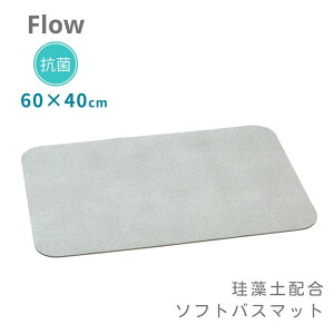 【9月度月間優良ショップ】シービージャパン 珪藻土配合ソフトバスマット グレー 60×40cm バスマット 珪藻土 柔らかい ソフト