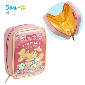 サンエックス すみっコぐらし わくわくたぴおかコンビニ ポーチ CA60901 小物入れ 可愛い キャラクター キャラクター マチ付き 化粧ポーチ メイクポーチ 収納 スクエア