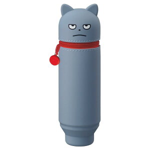 【9月度月間優良ショップ】リヒトラブ LIHIT LAB. スタンド ペンケース UG-7712 立つ 韓国 かわいい おしゃれ 女子 大容量 キャラクター シリコン ネコ アニマル たつタイプ 15本 筒型 文房具 入学