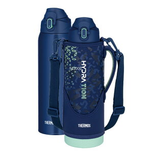 【9月度月間優良ショップ】サーモス 真空断熱スポーツボトル FJS-1000F 水筒 1L マグ ステンレス 保冷専用 カバー付き スポーツドリンク ワンタッチ ポーチ ショルダー 子供 大人 キッズ 間口広