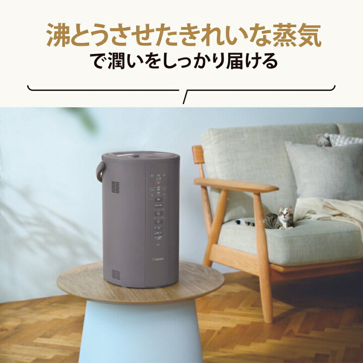 象印 スチーム式 加湿器 3L EE-DC35-HA グレー 6畳 8畳 10畳 おしゃれ  