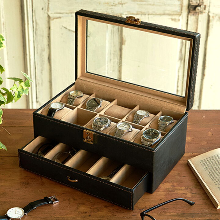 楽天市場 クーポン発行中 楽天1位 送料無料 コレクションケース 腕時計ケース ウォッチケース１５本用 腕時計収納コレクション インテリア おしゃれ 小物ケース 小物収納 腕時計ケース 収納ケース Studiolo