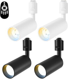 ダクトレール用スポットライト ライティングレール用 ledスポットライト 調光調色 60W相当 LED搭載 810LM 天井照明 昼光色 昼白色 電球色 常夜灯 演色性Ra90 リモコン付き（電池別売）