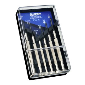 精密ドライバーセット 6本組 00 0 1 1.4 2.4 3.0mm 収納ケース付 小型 小さい ネジ ねじ 小ネジ 時計 メガネ おもちゃ 電池交換 調整 修理