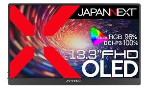 JAPANNEXT 13.3�C���` ���o�C�����j�^�[ OLED �p�l�� �t��HD 1920x1080�𑜓x �X�}�[�g�P�[�X�t�� (USB/Type C/miniHDMI/PC�Ή�/�X�s�[�J�[���� / sRGB100% / ����) JN-MD-OLED133FHDR