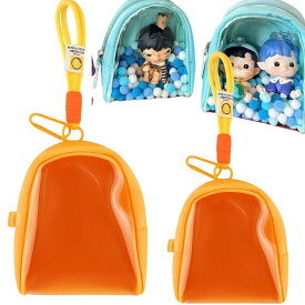 CLAFTLAB SAIL 透明ミニポーチ 大小2個セット ぬいぐるみ収納 オレンジ 子供 透明ポーチ 推し活 ぬい活 プレゼントに