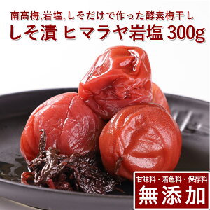 南高梅 梅干し しそ漬 300g ヒマラヤ岩塩使用紀州南高梅 梅干 うめぼし 梅ぼし しそ漬け 酵素 減塩 送料無料 ギフト プレゼント 贈り物 和歌山 保存料 着色料 無添加 無農薬 栽培期間中:農薬不