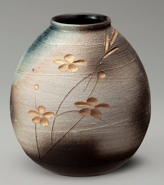 楽天市場】金彩花彫 花瓶 信楽焼 陶器 花器 花瓶 彩り屋 : 彩り屋
