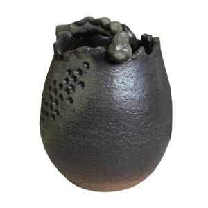 6.5号 灰マット手付 花入 信楽焼 陶器 花器 花瓶 彩り屋