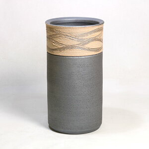 傘立て 陶器 信楽焼 黒さざ波 傘立 開店祝い 新築祝い 引越し祝い 贈り物 ギフト プレゼント 玄関収納 玄関先 彩り屋