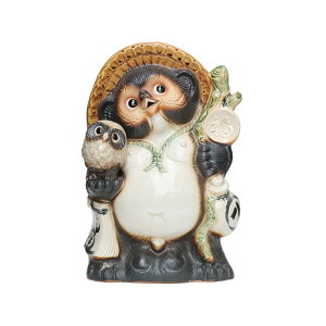 傘立て 陶器 信楽焼 13号 ふくろう持狸 傘立 開店祝い 新築祝い 引越し祝い 贈り物 ギフト プレゼント 玄関収納 玄関先 ただ今欠品中、2025年11月下旬頃仕上がり予定彩り屋