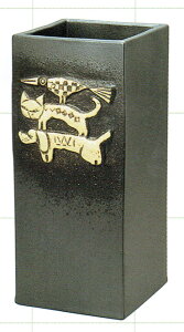 傘立て 陶器 信楽焼 仲良しトリオ (いぶし釉) 傘立 開店祝い 新築祝い 引越し祝い 贈り物 ギフト プレゼント 玄関収納 玄関先 彩り屋