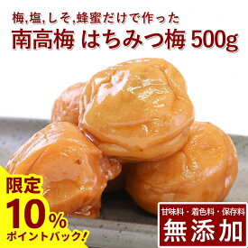 【10%ポイントバック中】南高梅 梅干し はちみつ 500g紀州南高梅 梅干 うめぼし 梅ぼし はちみつ漬け 山みつ漬け 減塩 送料無料 ギフト プレゼント 贈り物 和歌山 保存料 着色料 無添加 無農薬 栽培期間中:農薬不使用 彩り屋 すごい梅干し屋