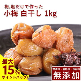 【最大15%ポイントバック】小梅 梅干し 白干し 1kg紀州小梅 梅干 うめぼし 梅ぼし 白干 塩のみ 塩分 送料無料 ギフト プレゼント 贈り物 和歌山 保存料 着色料 無添加 無農薬 栽培期間中:農薬不使用 彩り屋 すごい梅干し屋