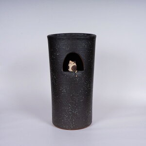 傘立て 陶器 信楽焼 小窓ねこ 傘立 スリム 傘立 かわいい 開店祝い 新築祝い 引越し祝い 贈り物 ギフト プレゼント 玄関収納 玄関先 彩り屋