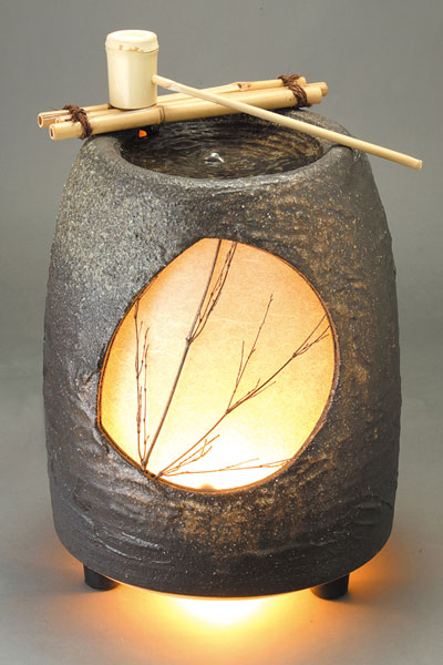 楽天市場】信楽焼 陶器 湧き水 つくばい 水月 (竹・照明器具・循環