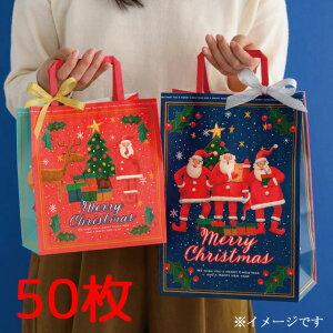 50枚 愉快な クリスマス ギフト ペーパーバッグ 北欧 紙袋 袋 ラッピングバッグ クリスマスバッグ 手提げ袋 手提げ バッグ ラッピング袋 ギフト袋 ギフトバッグ 持ち帰り 持ち帰り袋 おしゃ