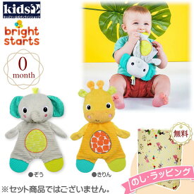 Kids2 Bright Starts スナッグル&ティーズ (12347 ぞう) (12348 きりん) キッズツー ブライトスターツ ぬいぐるみ 歯固め 赤ちゃん ベビー 0ヶ月 布製玩具 知育玩具 出産祝い 室内遊び 車内 お出かけ用に ギフト プレゼント 誕生日 お祝い 贈り物 ベビートイ がらがら